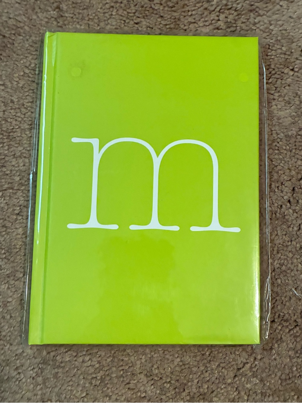 Lime Green Hardcover Journal with M Monogram
